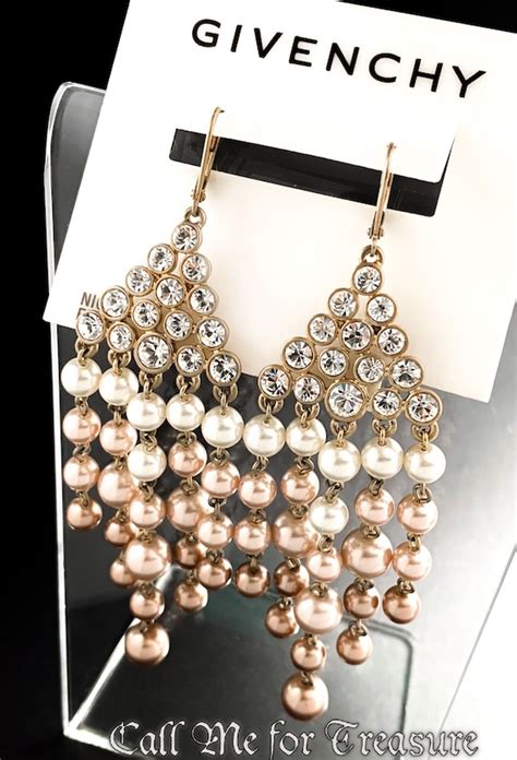 givenchy multi stone chandelier earrings|Givenchy pearl c earrings.